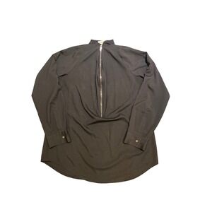 Calvin Klein Black Long Sleeve Quarter Zip Shirt Top Womens Size M Polyester